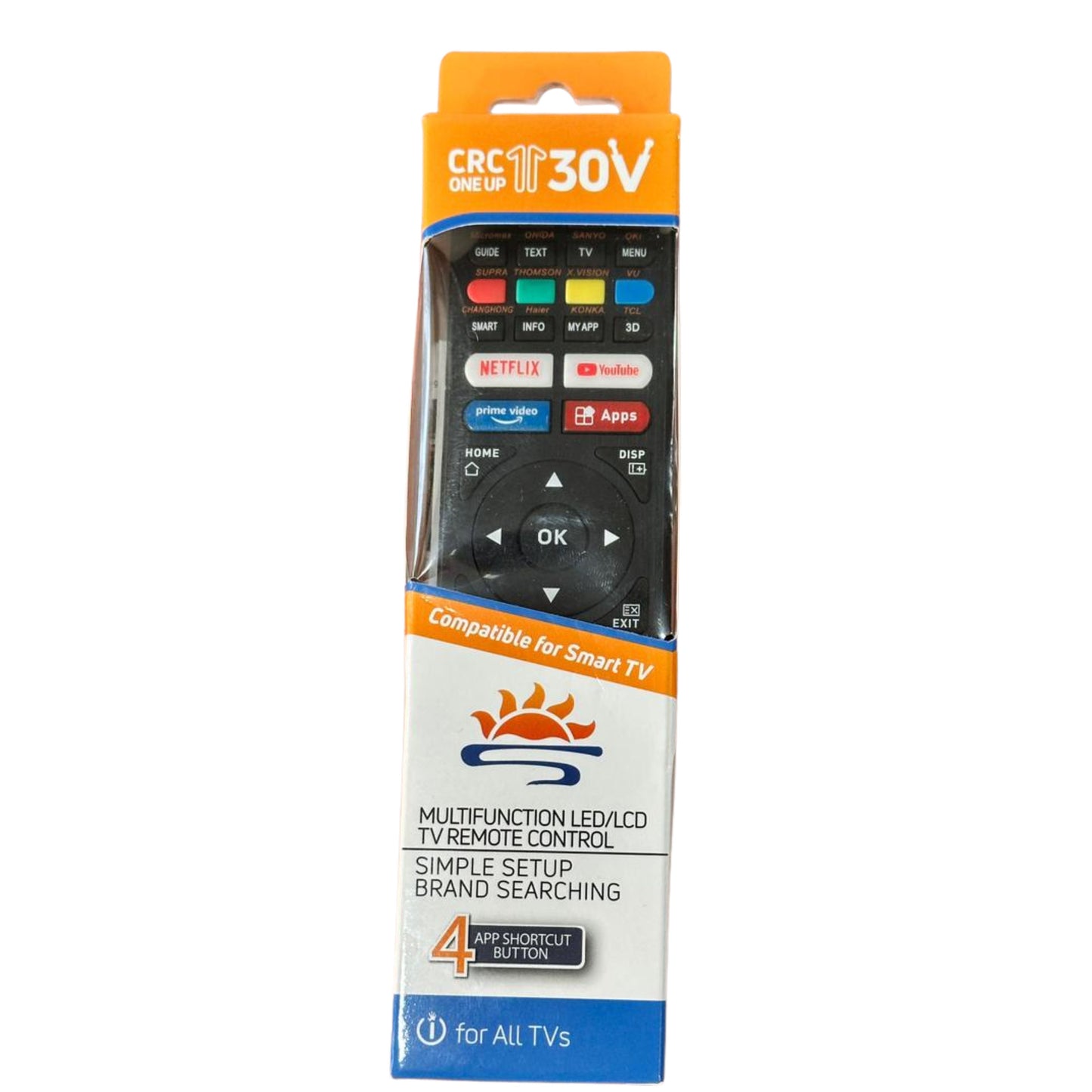 CRC one up Universal Remote Control for All Brand LCD LED HDTV 3D Smart TV Remote
