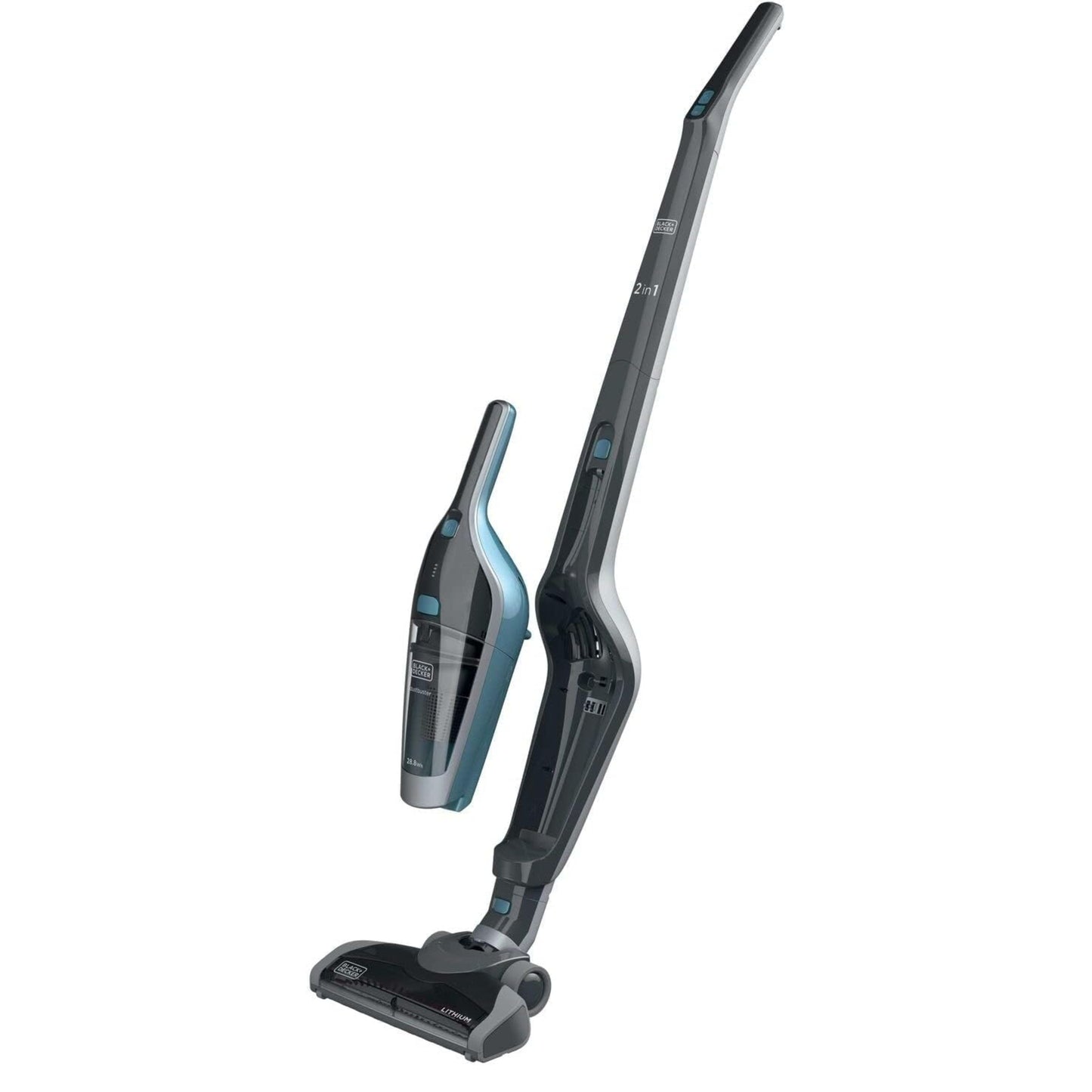 Black & Decker 14.4V 28.8Wh Cordless Stick Vacuum Cleaner, 2Ah Lithium-Ion Battery 2in1 Floor, Detachable Handheld Vacuum, Self Standing Mode and a Dust bowl Capacity 500ml