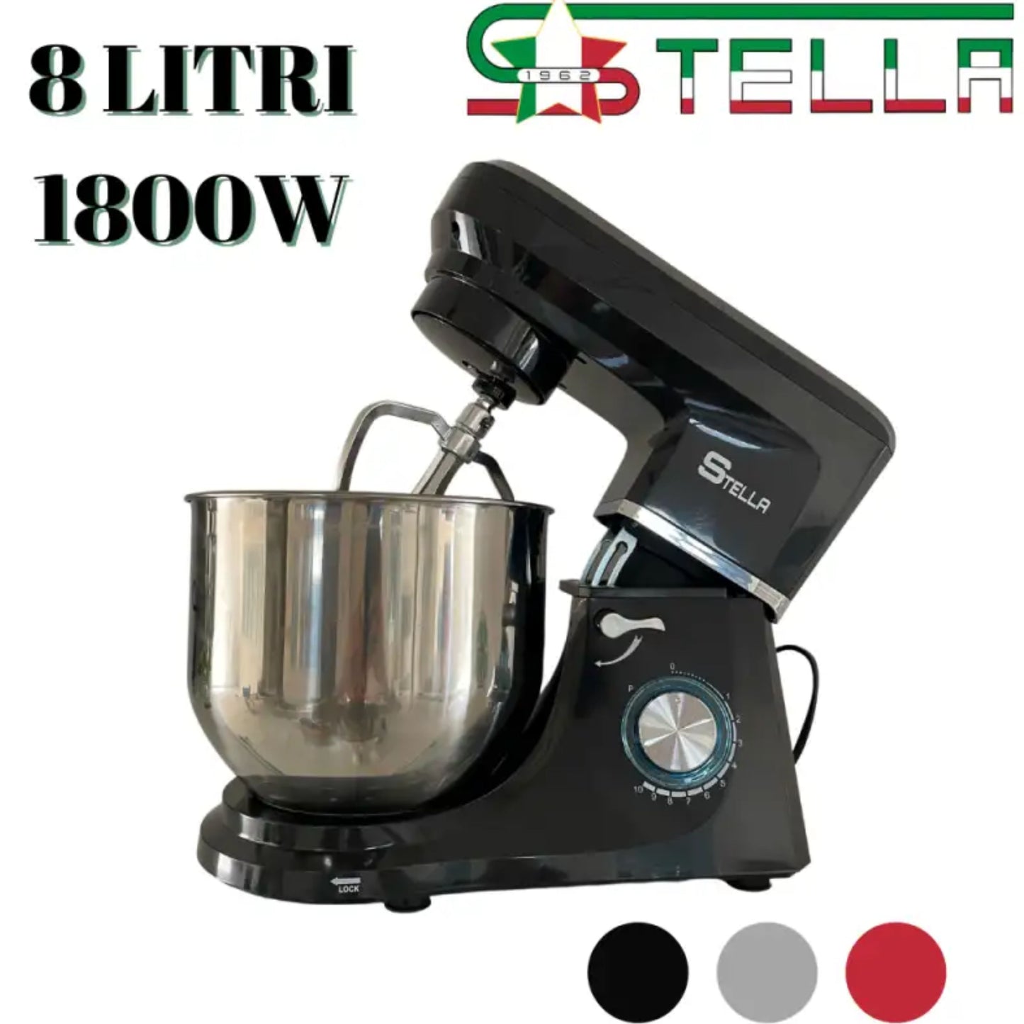 Stella Stand mixer / Food mixer - 8L  - 1800W - available in 3 colors