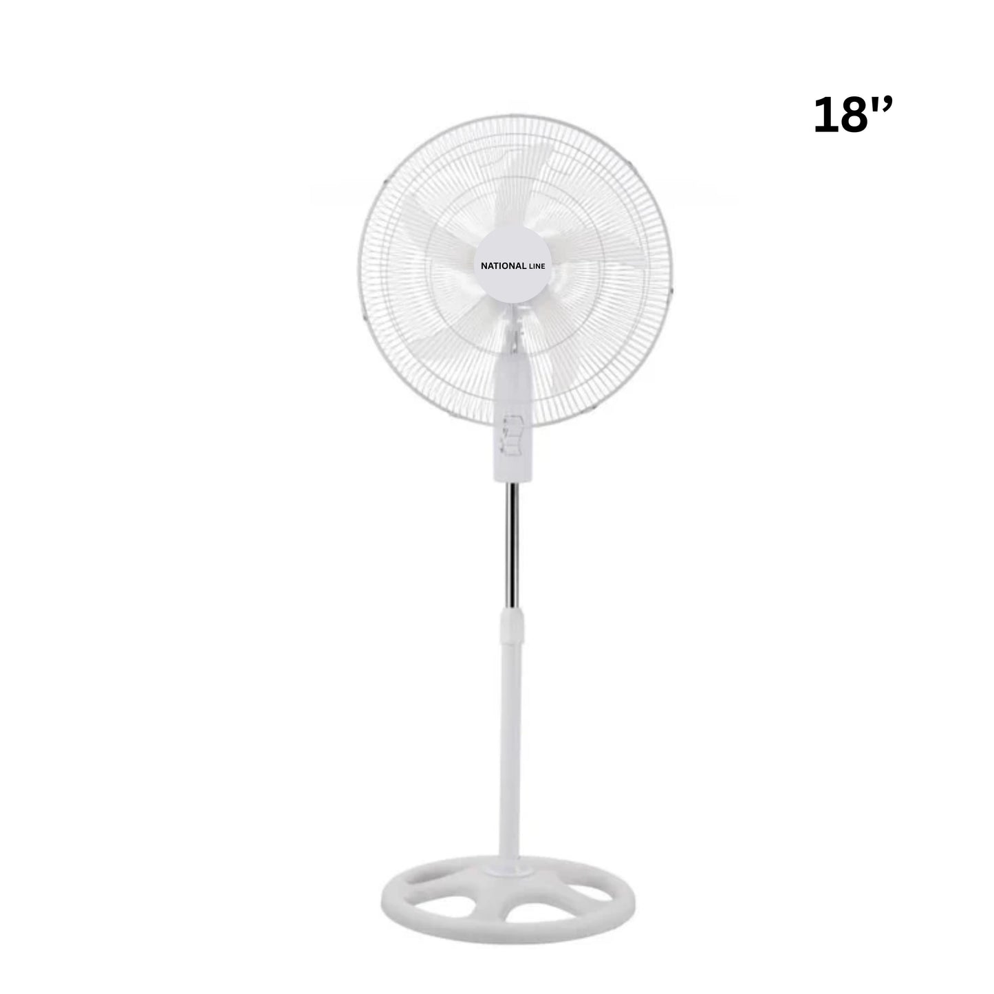 National Line Stand Fan 18inch  65W Wide Blade available in black and white