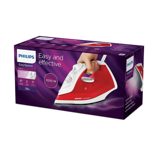 Philips Steam Iron, 2000W, 220 ml, White and Red