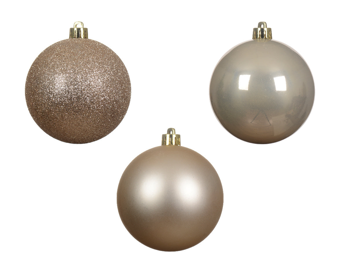 Baubles shatterproof shiny, matt, glitter mix 34pcs 8cm