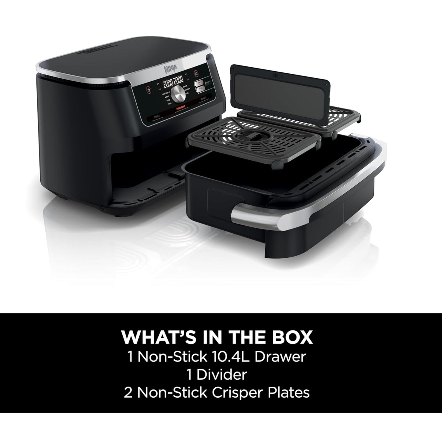 Ninja Foodi FlexDrawer Air Fryer, Dual Zone with Removable Divider, Large 10.4L Drawer, 7-in-1, Air-Fryer Uses No Oil, Air Fry, Roast, Bake, Max Crisp,...
