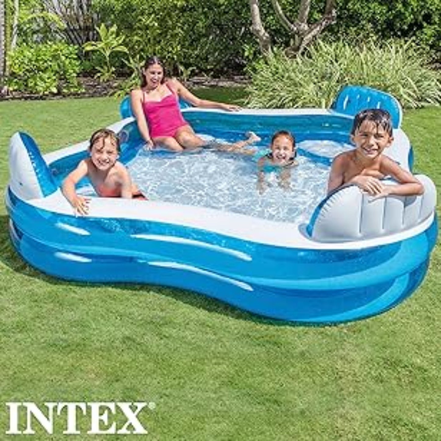 Intex 229 x 229cm x 66cm Inflatable Swimming Pool Family Lounge