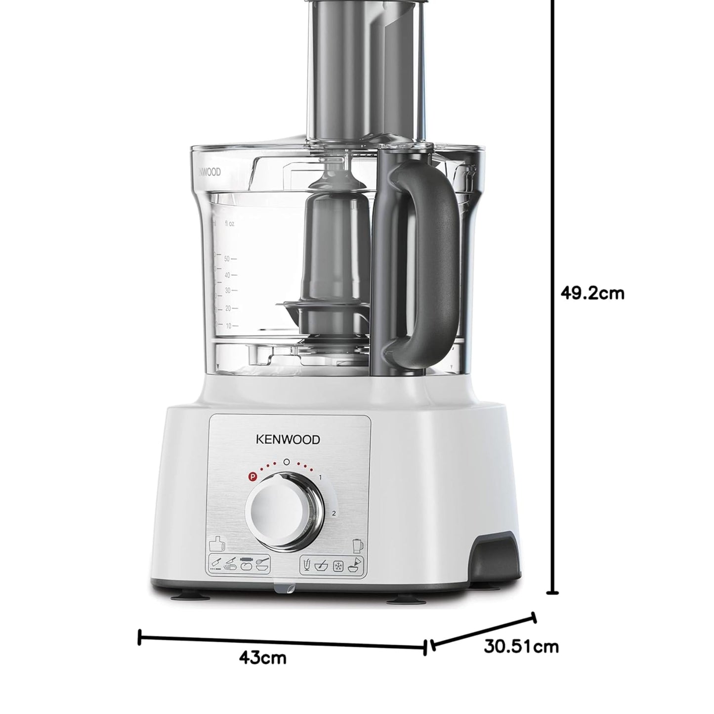 Kenwood Food Processor 1000W Multi-Functional with 3 Stainless Steel Disks, Blender, Grinder Mill, Juicer Extractor, Whisk, Dough Maker, Citrus Juicer