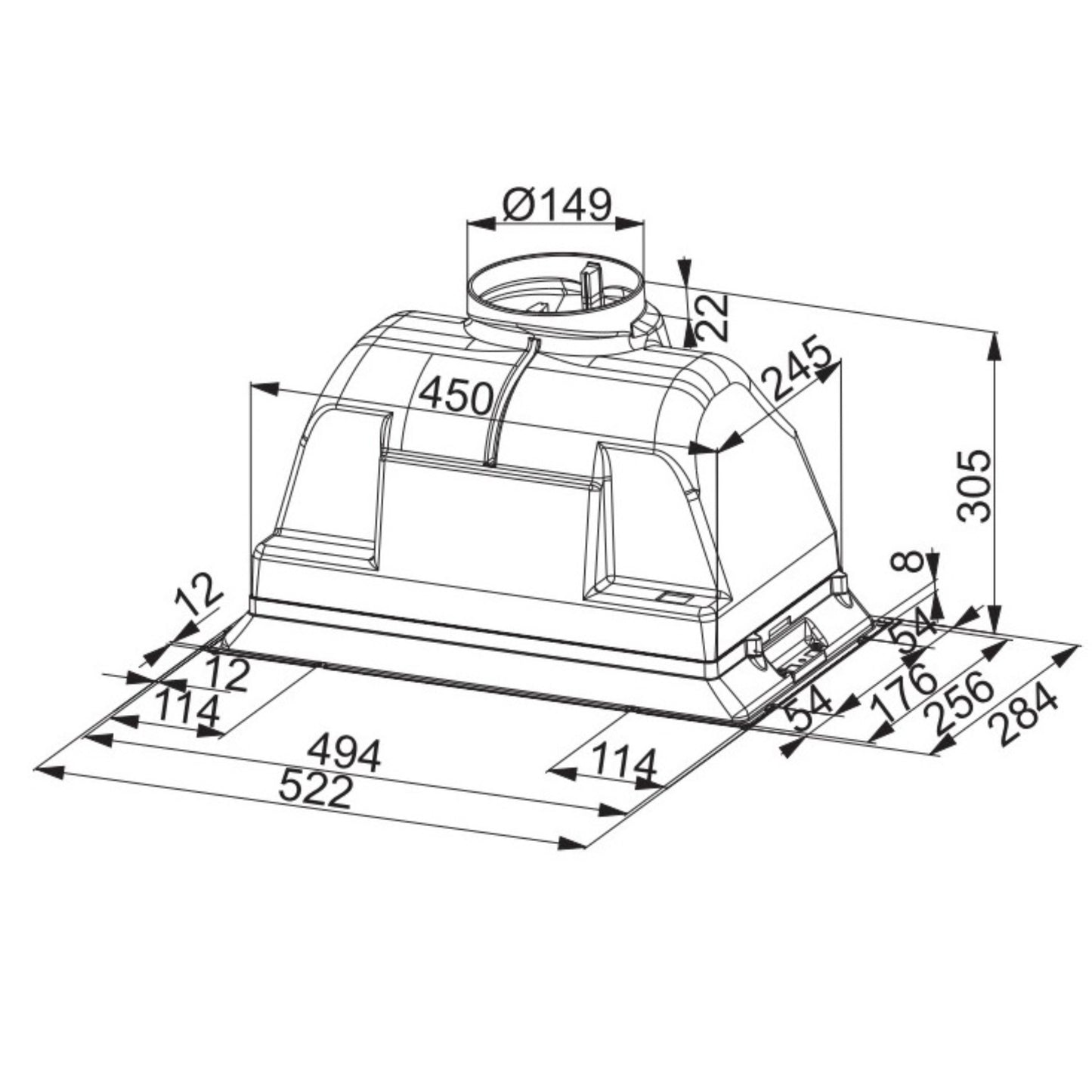 Franke hood  Box Inox 52 cm FBI 502-H XS Italy