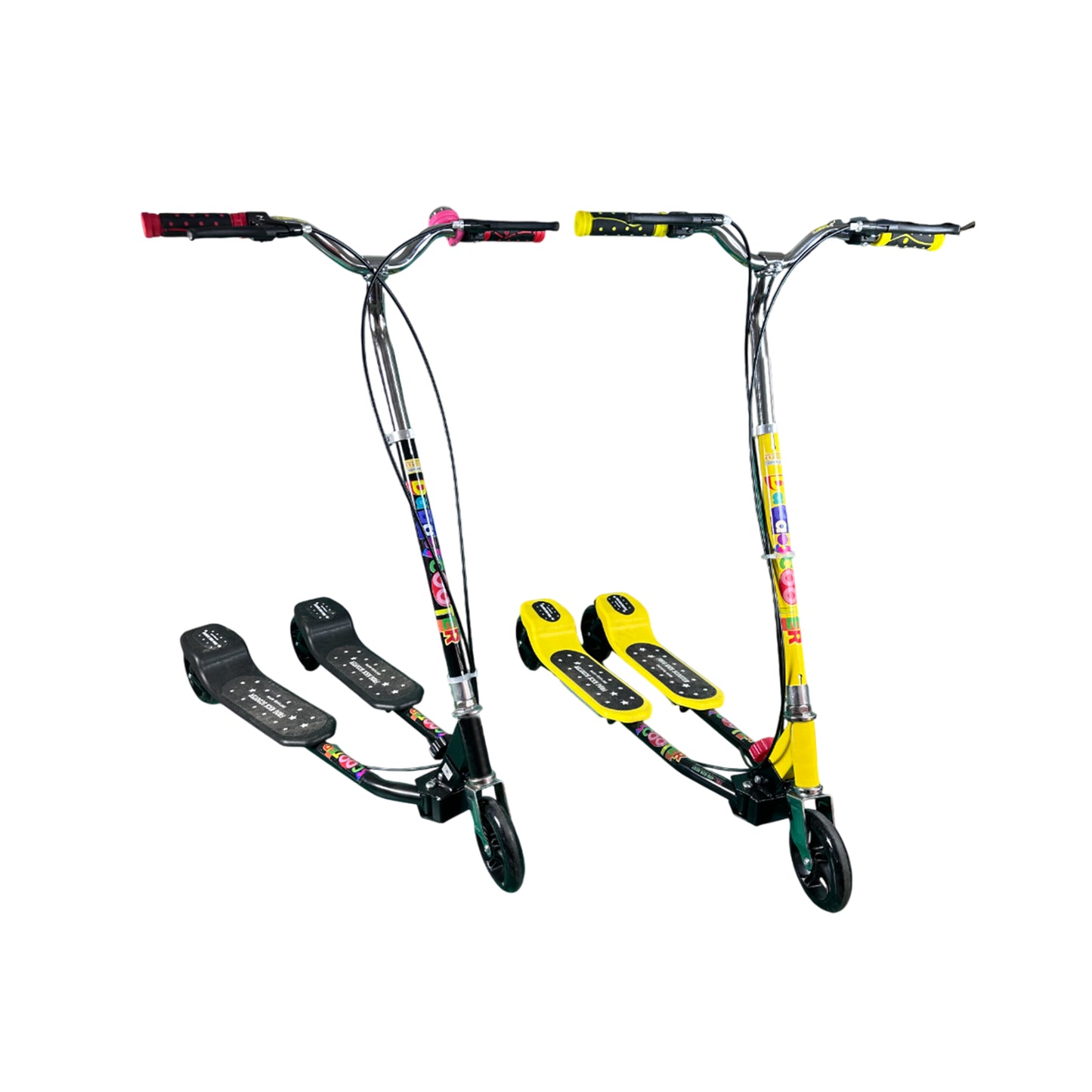 Height Adjustable and Foldable 3 Wheel Sliding Kids Double Pedal Frog Kick Scissor