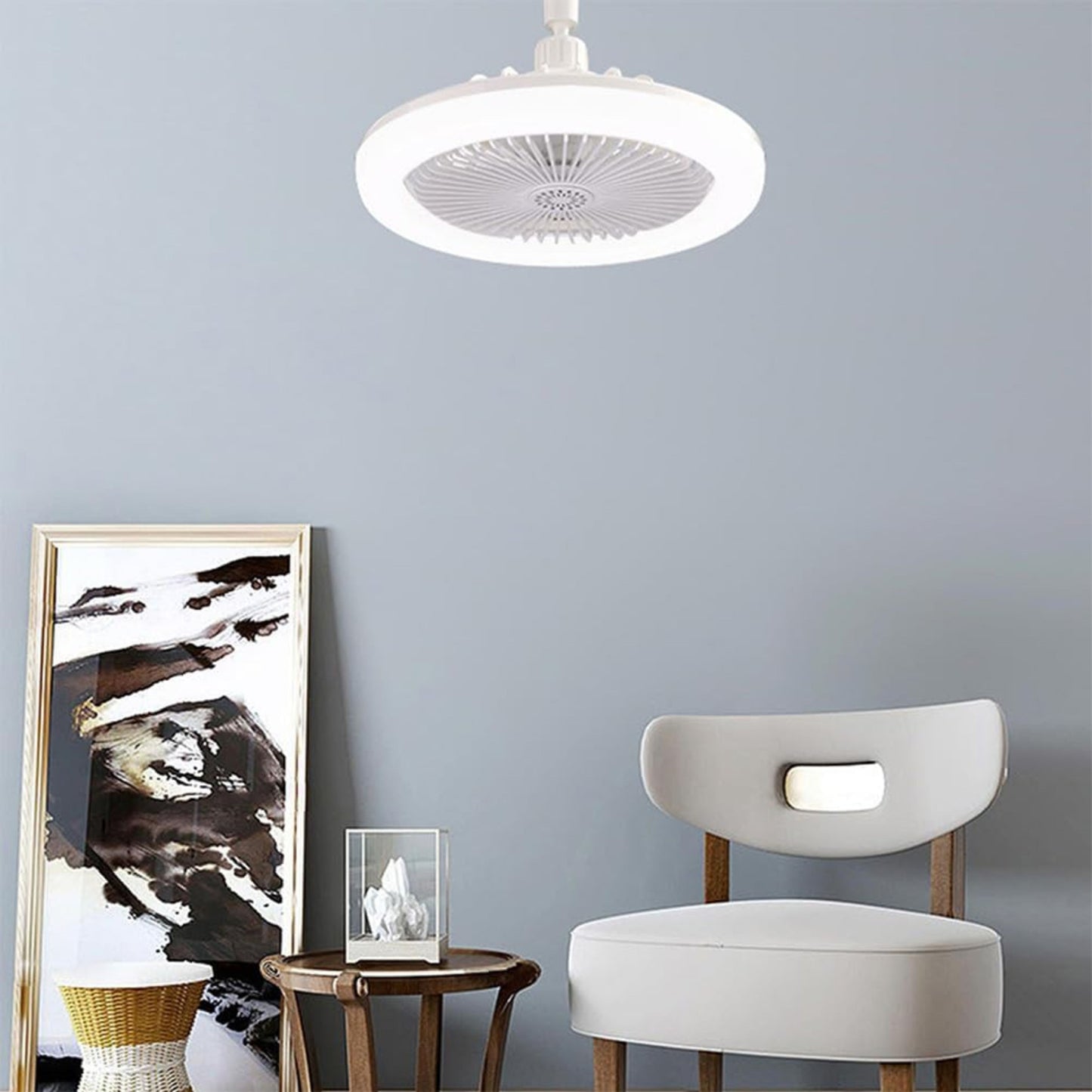 Ceiling Fan with LED Light and Remote Control, Small Silent Ceiling Fan 30W