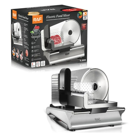 RAF Meat Slicer Cutter  Powerful Electric Food Slicer Home Removable Stainless Steel Blade Food Slicer, 200W