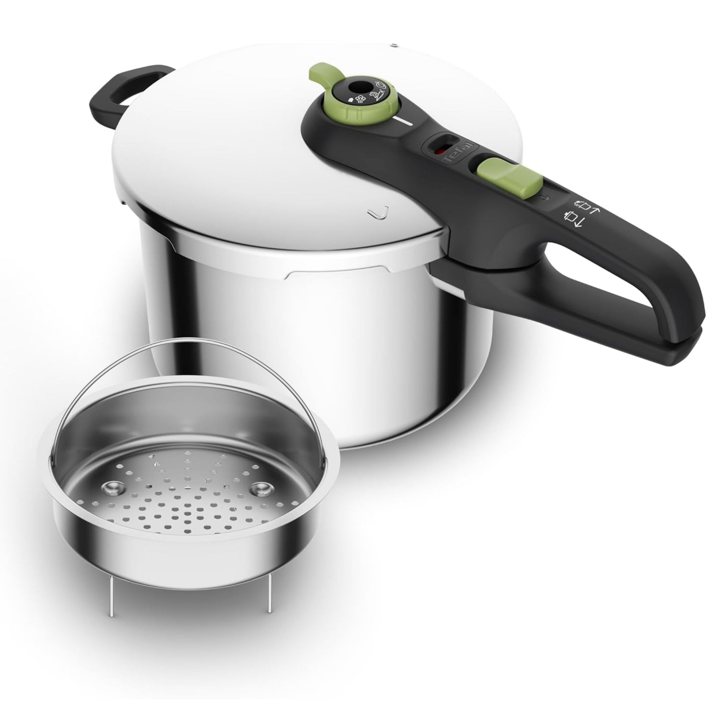 Tefal  Secure Trendy Pressure Cooker 6 L with Basket | 2-Level Cooking Regulator