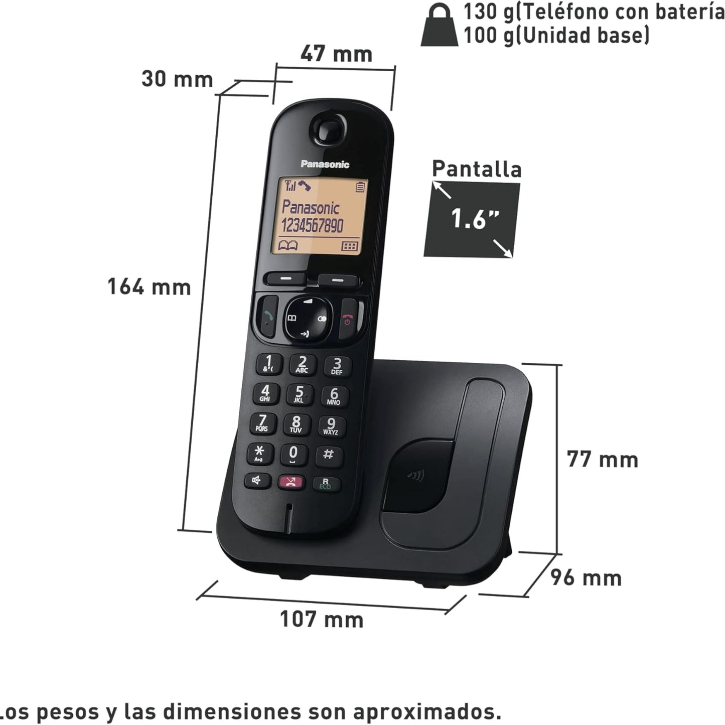 Panasonic  Digital Wireless Telephone, Black