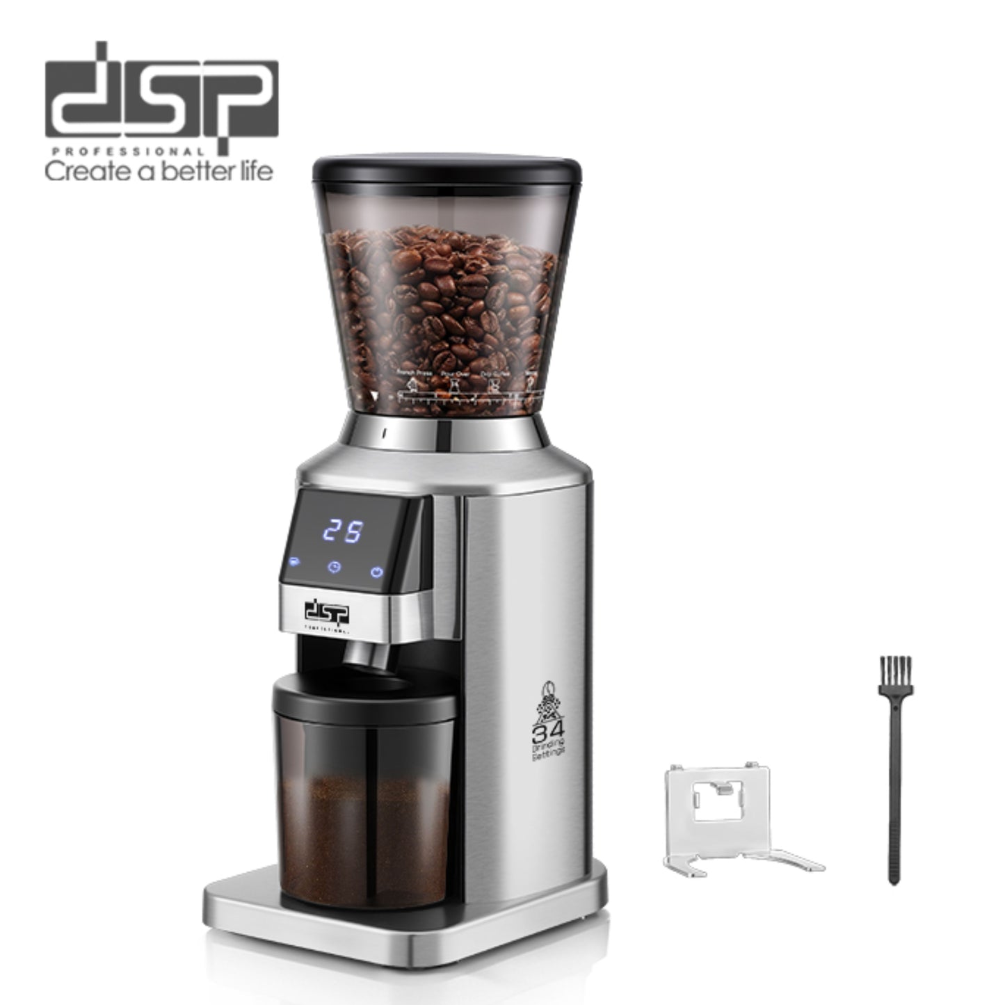 DSP  Electric Conical Burr Coffee Grinder