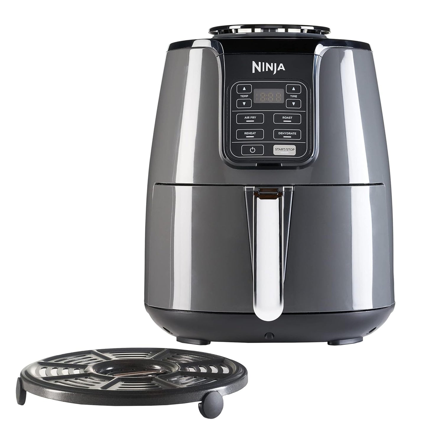 Ninja Air Fryer with 4 Cooking Functions, Air Fry, Roast, Reheat, Dehydrate, 3.8L, 1550 Watts, Grey And Black, AF100ME , 2 Years Warranty