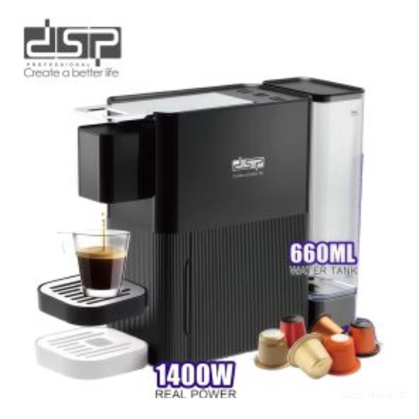 DSP  Capsule Coffee Maker - 1400W