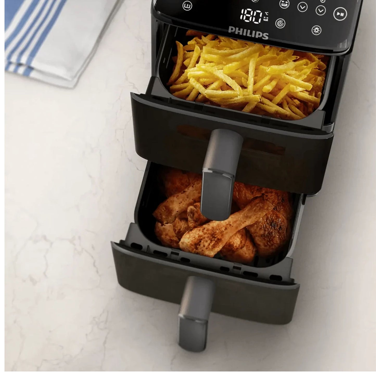 Philips 4000 Series Stacked Dual Basket Airfryer 10 Liters (5+5)