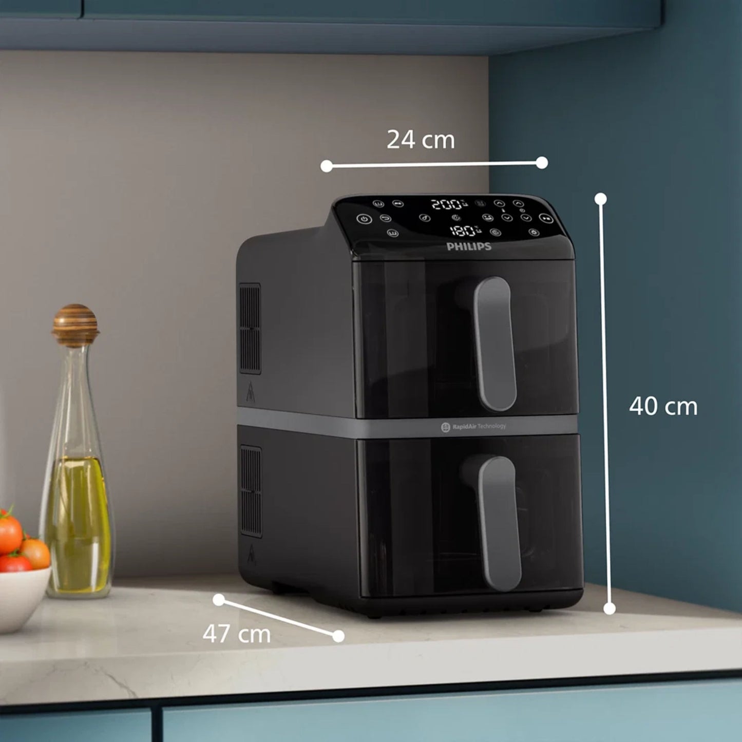 Philips 4000 Series Stacked Dual Basket Airfryer 10 Liters (5+5)