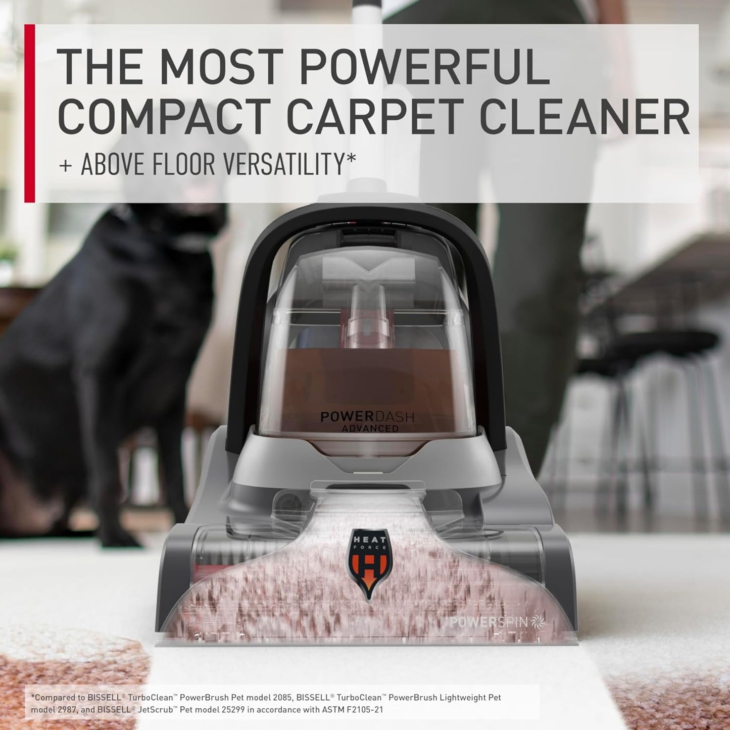 Hoover PowerDash Compact Carpet Cleaner, Lightweight Carpet & Upholstery 800W