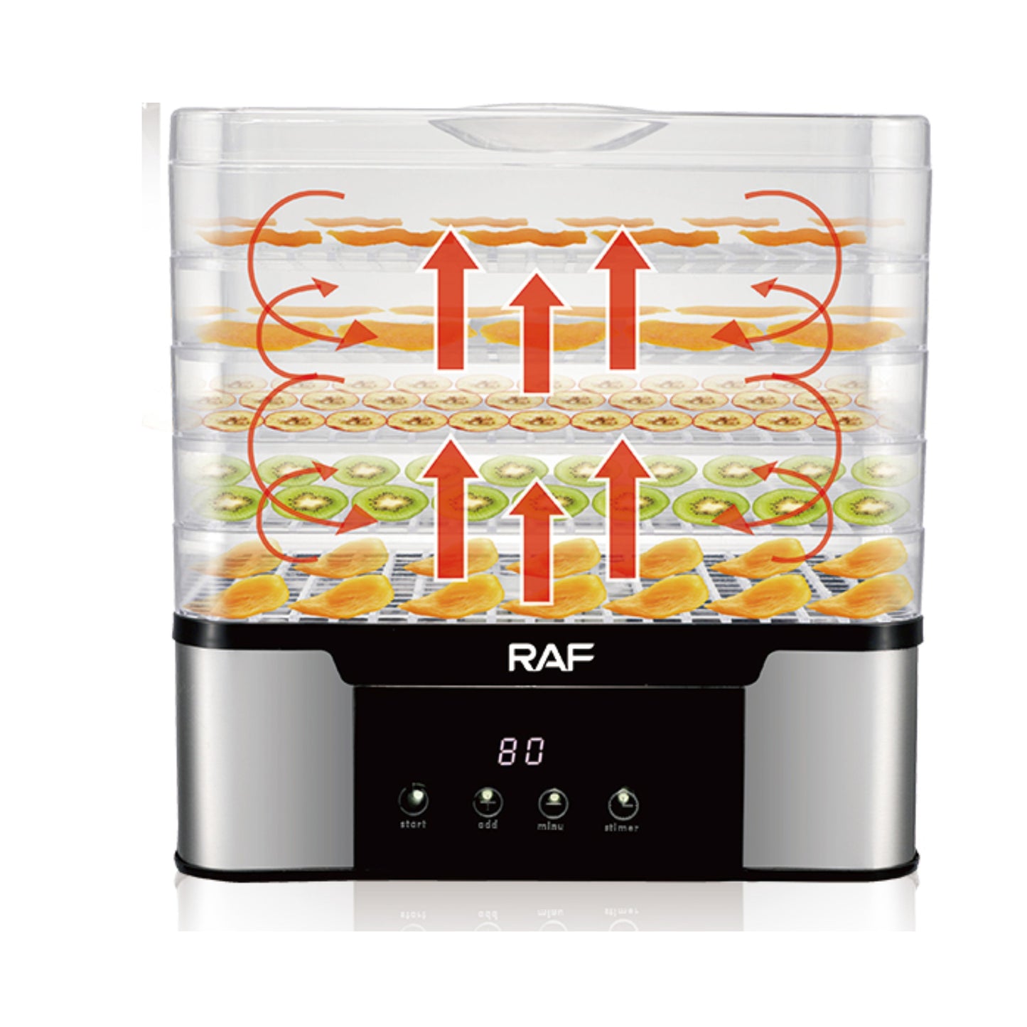 RAF  New Dehydrator Electric Fruit Drying Machine for Household Kitchen Use 5 Layer Tray Easy Clean