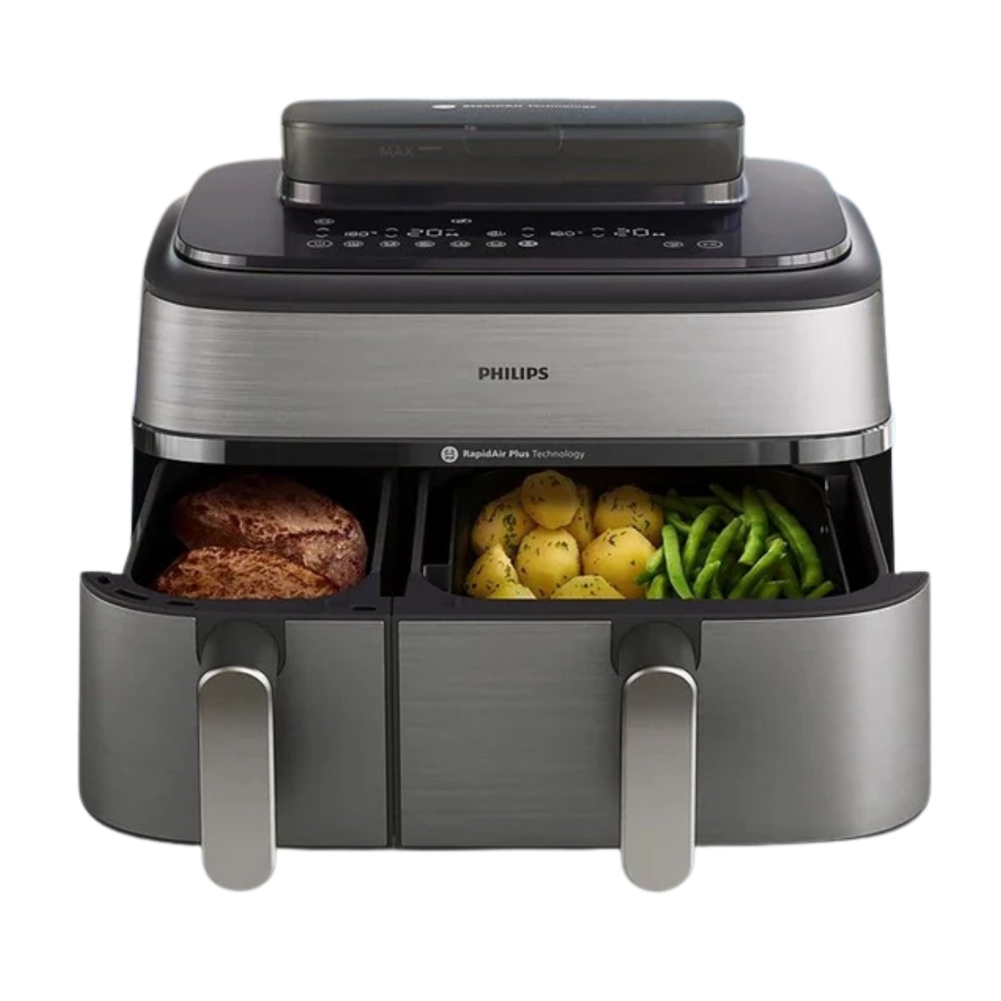 Philips 5000 Series Dual-Basket Airfryer with Steam  9 L Silver