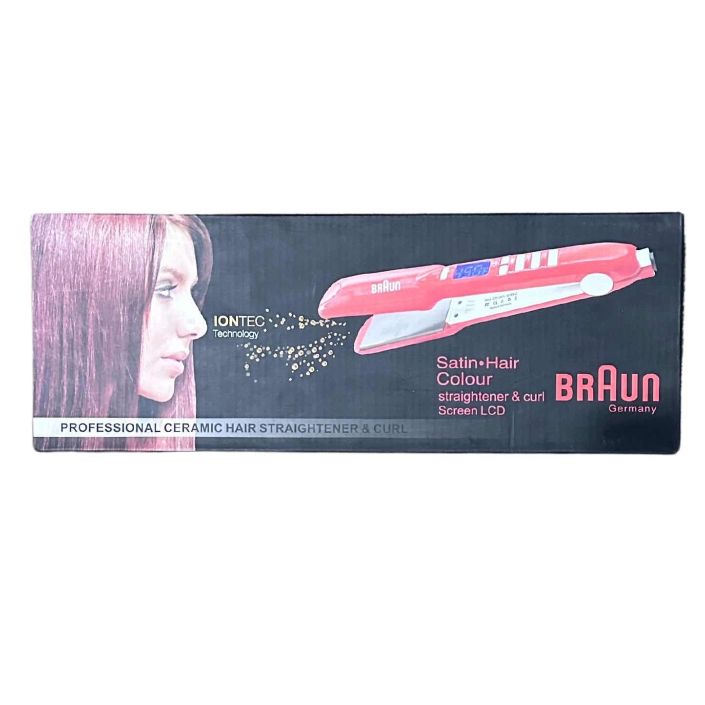 Braun Hair Straightener satin hair color  65W, 220 Degree with digital screen