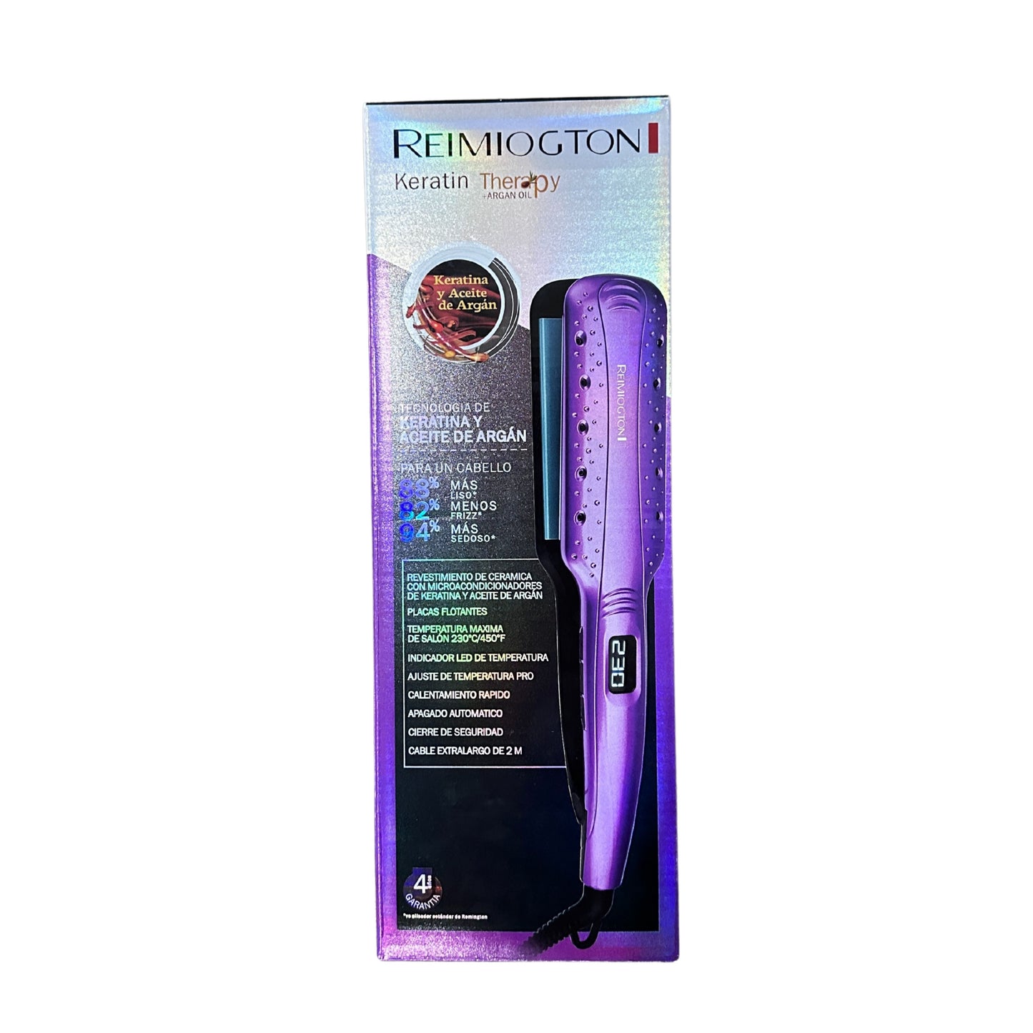 Remington K 2 in 1 Ceramic Straightener and Curler, Professional Dual Voltage Flat Iron (Purple)
