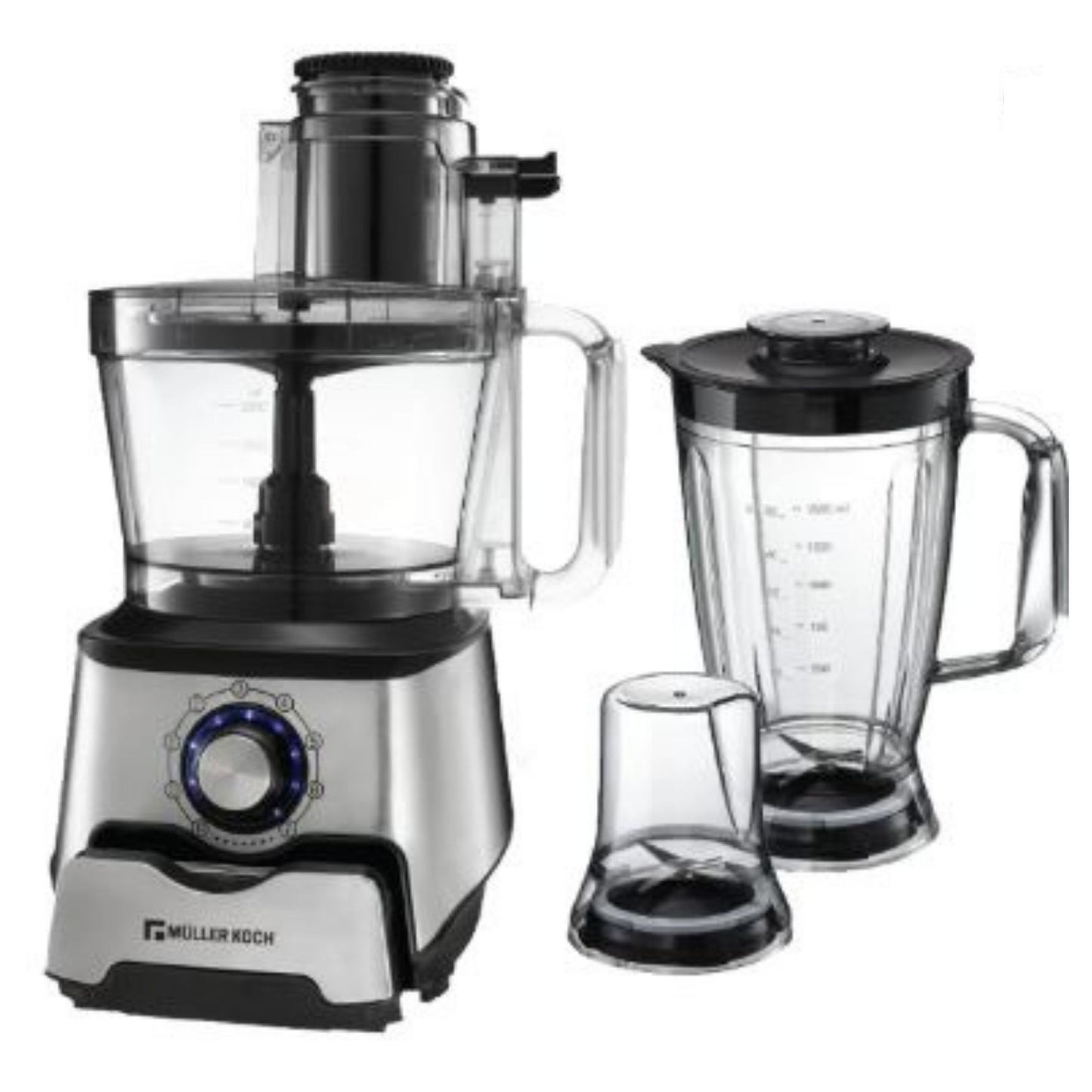 Multifunctional Food Processor, Blender, Mixer System, Citrus Juicer (1000W, compact 5-in-1 Setup,