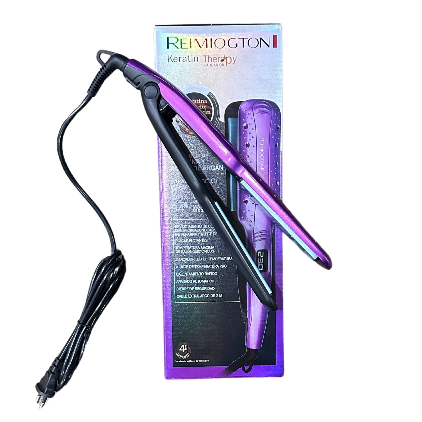 Remington K 2 in 1 Ceramic Straightener and Curler, Professional Dual Voltage Flat Iron (Purple)