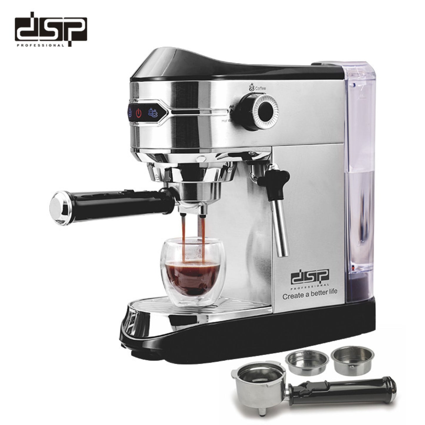 DSP Espresso Coffee Machine - 1450W 15 Bar