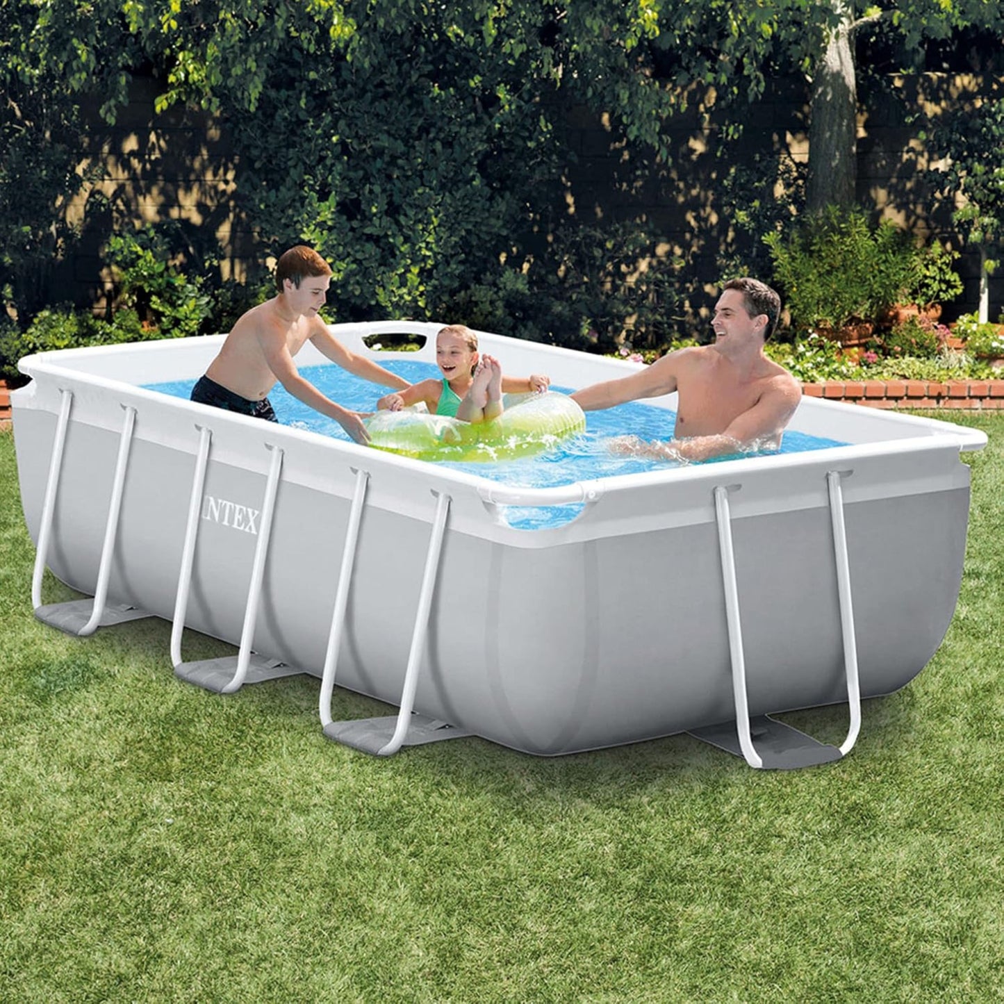Intex  – Rectangular prism frame intex pool  with filter - 300cmx 175cm x 80 cm  - 3,539 liters