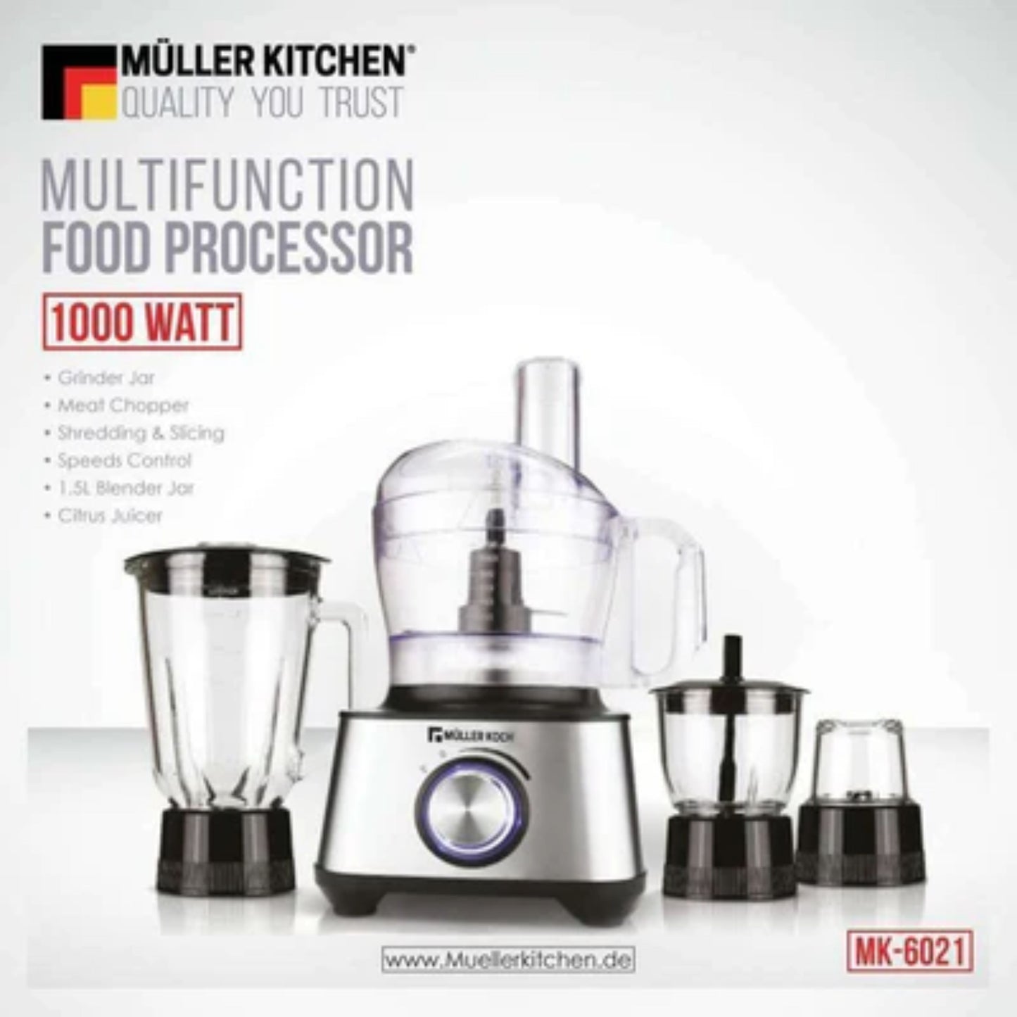 Food Processor For Kitchen With Mixer Grinder Juicer,Copper Moto 1200Watt,25 Speeds Knob,14 Functions