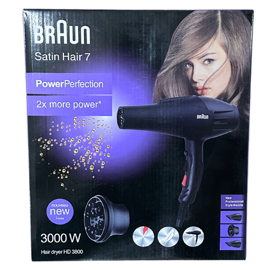 Braun Hair Satin hair 7 Dryer  3000W, 3 Heats, 2 Speed