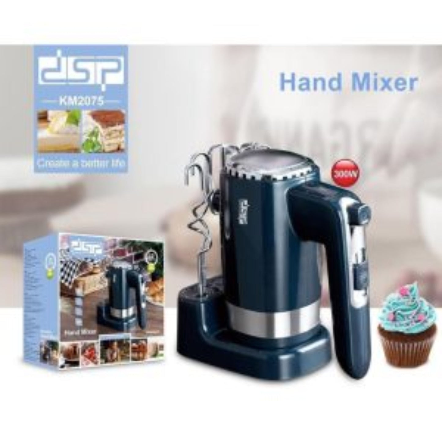 DSP, Hand Mixer With Stand - 300W