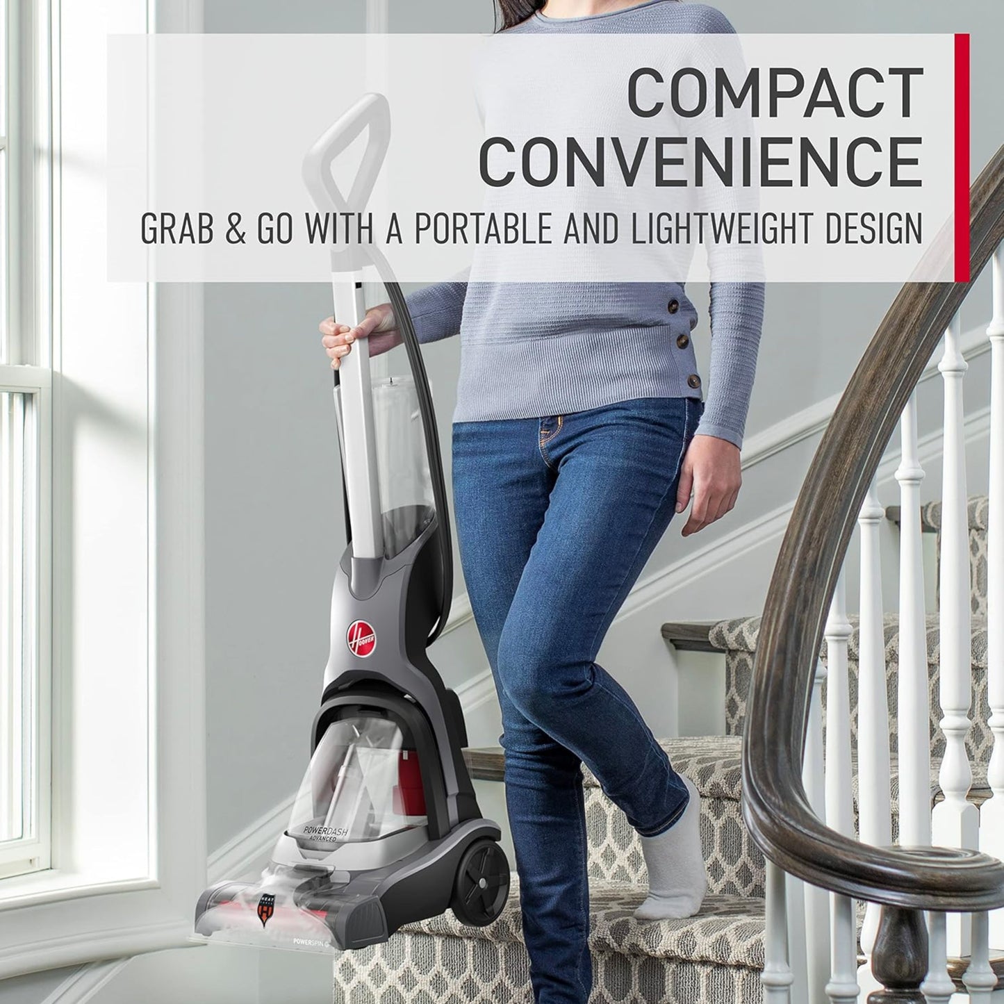 Hoover PowerDash Compact Carpet Cleaner, Lightweight Carpet & Upholstery 800W
