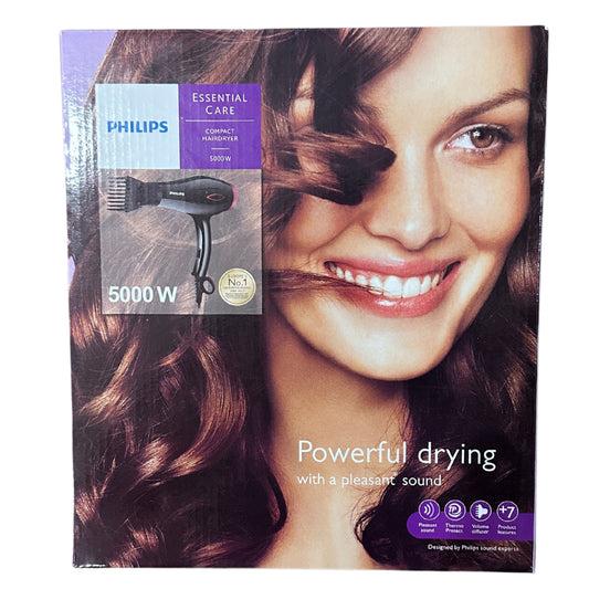 Philips compact Hair Dryer   5000W power - 2200W energy consumption  , 3 Heats, 2 Speed