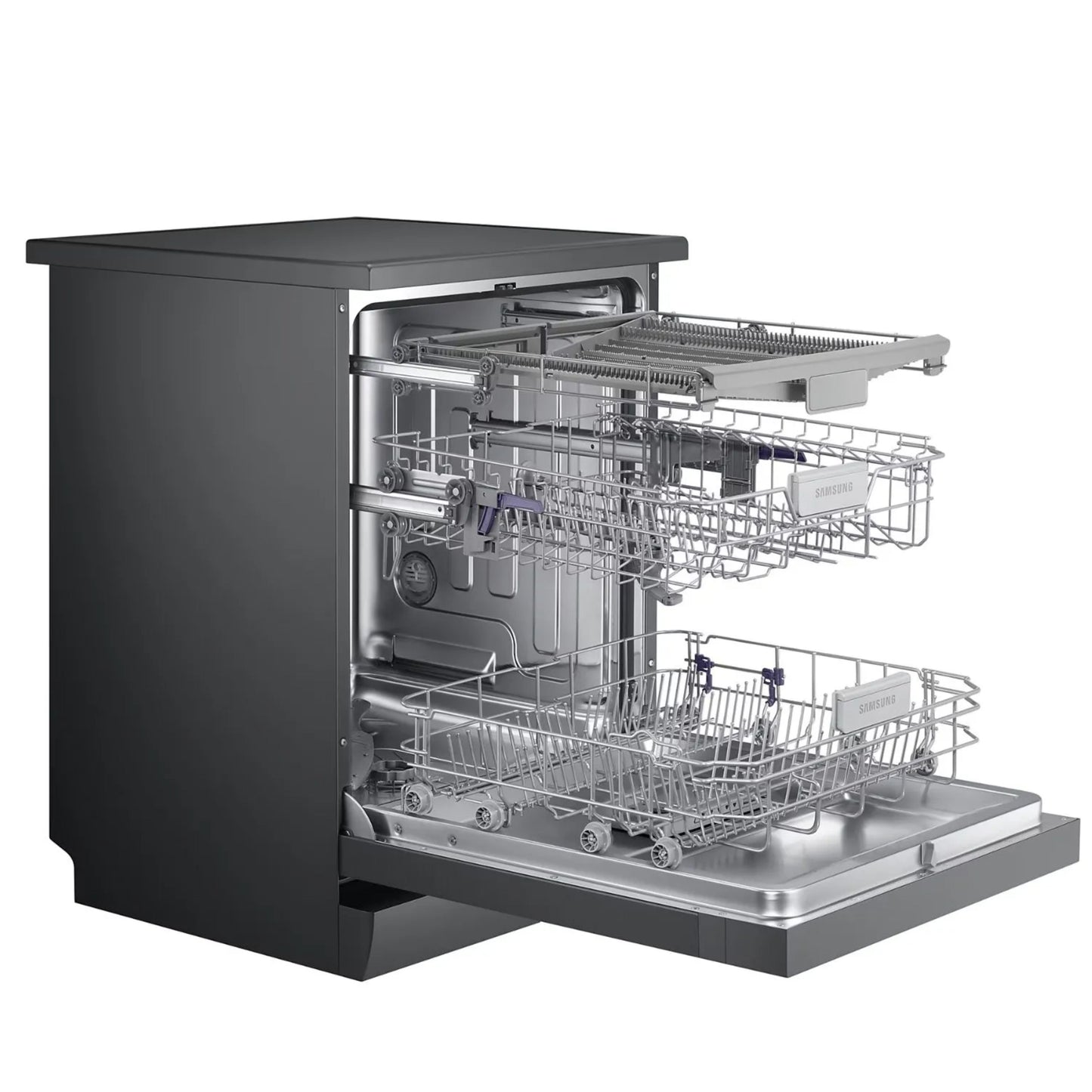 Samsung  Freestanding Dishwasher – 14 Place Settings, Auto Door Open Dry, Black