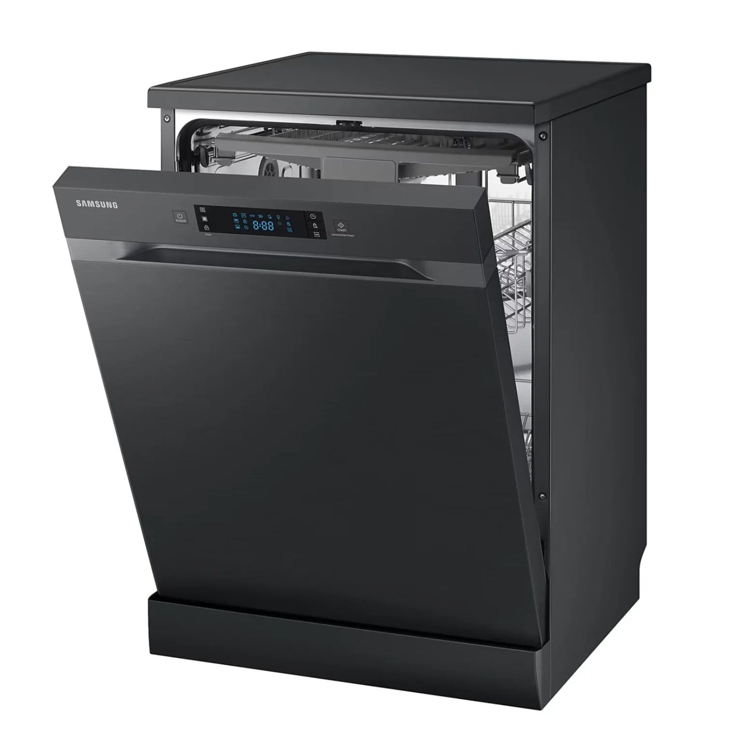 Samsung  Freestanding Dishwasher – 14 Place Settings, Auto Door Open Dry, Black