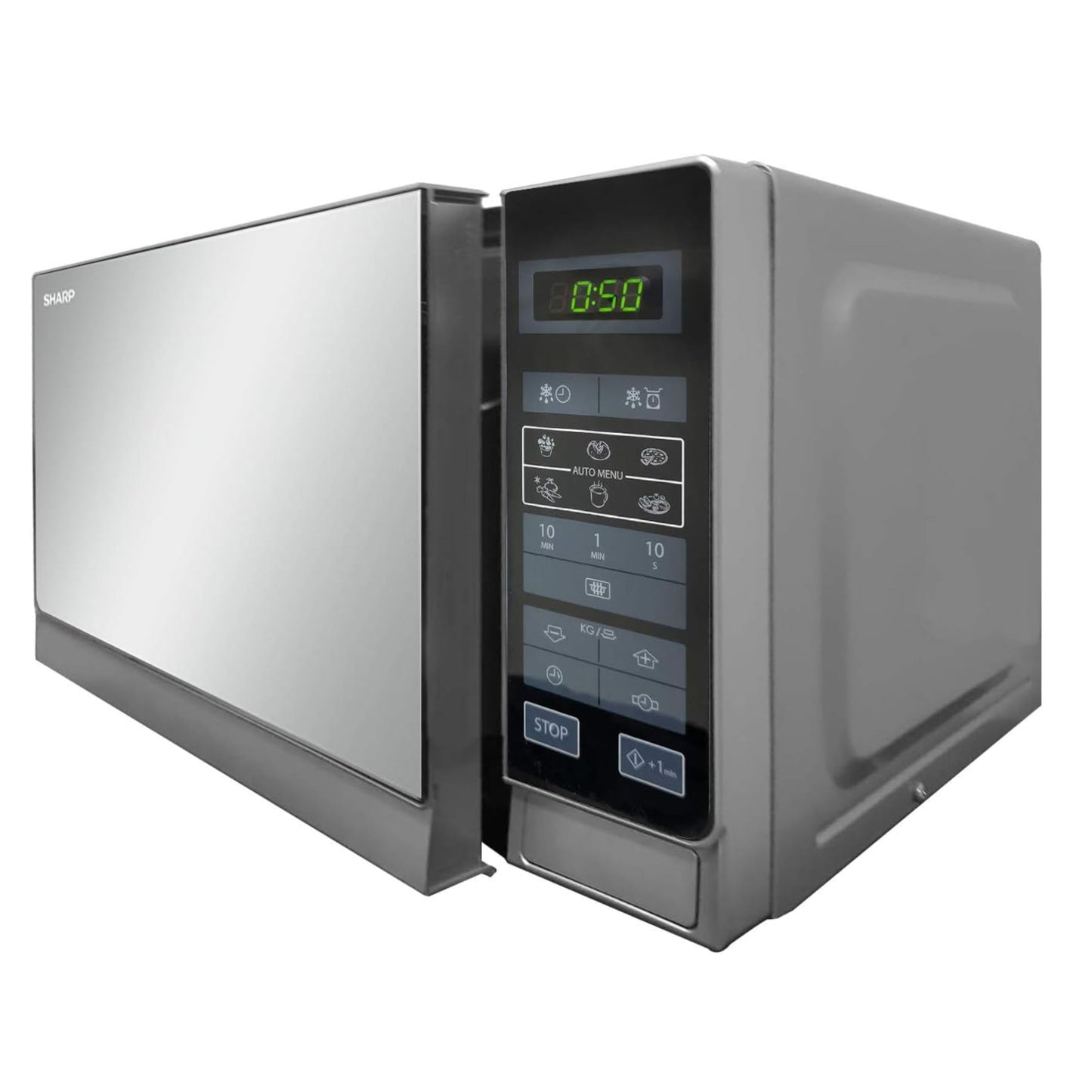 Sharp 20 Liter Digital Solo Microwave, Silver R-20Mt-S With 6 Auto Cooking Menu