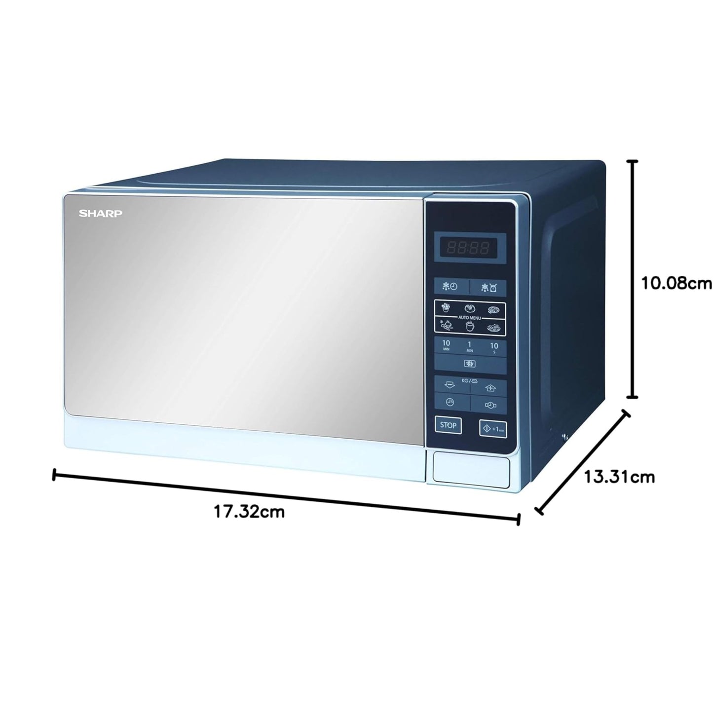 Sharp 20 Liter Digital Solo Microwave, Silver R-20Mt-S With 6 Auto Cooking Menu