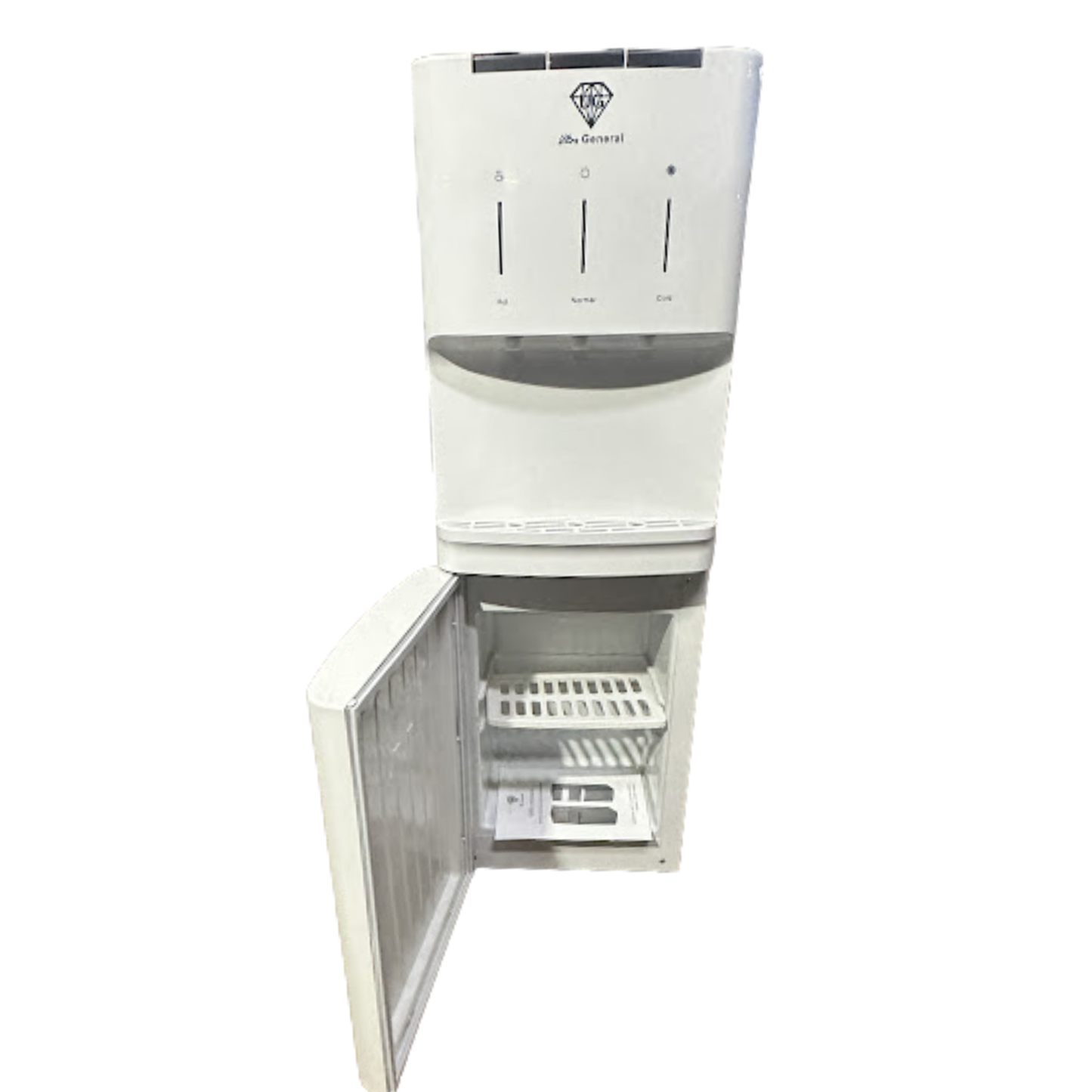 Ultra General Top load water dispenser with cabinet - White