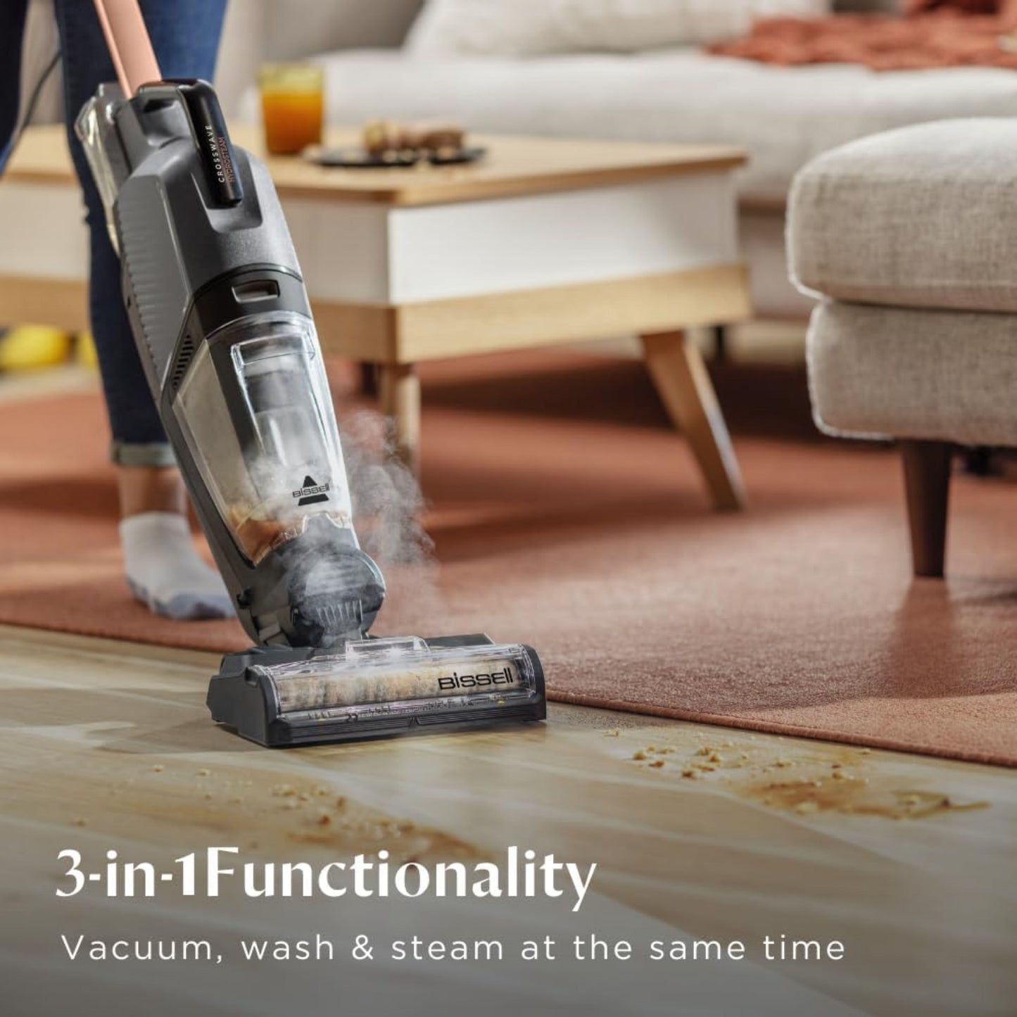 BISSELL CrossWave HydroSteam  – Wet & Dry All-in-One Vacuum, Mop and Steam with the Power of Hydrosteam Technology. For use on Tiles, Wood Floors,...