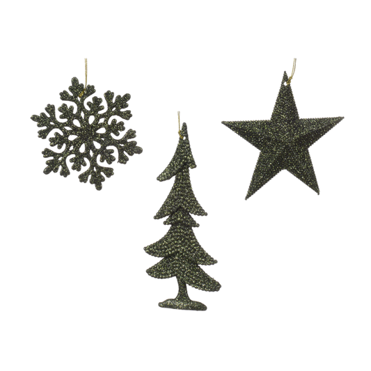 olive green Christmas ornaments 1pc - 12cm