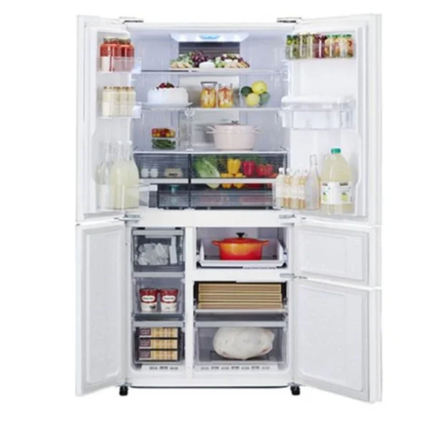 Sharp 850 Litres Refrigerator 26 Cubic Feet With 5 Doors Color Silver Model