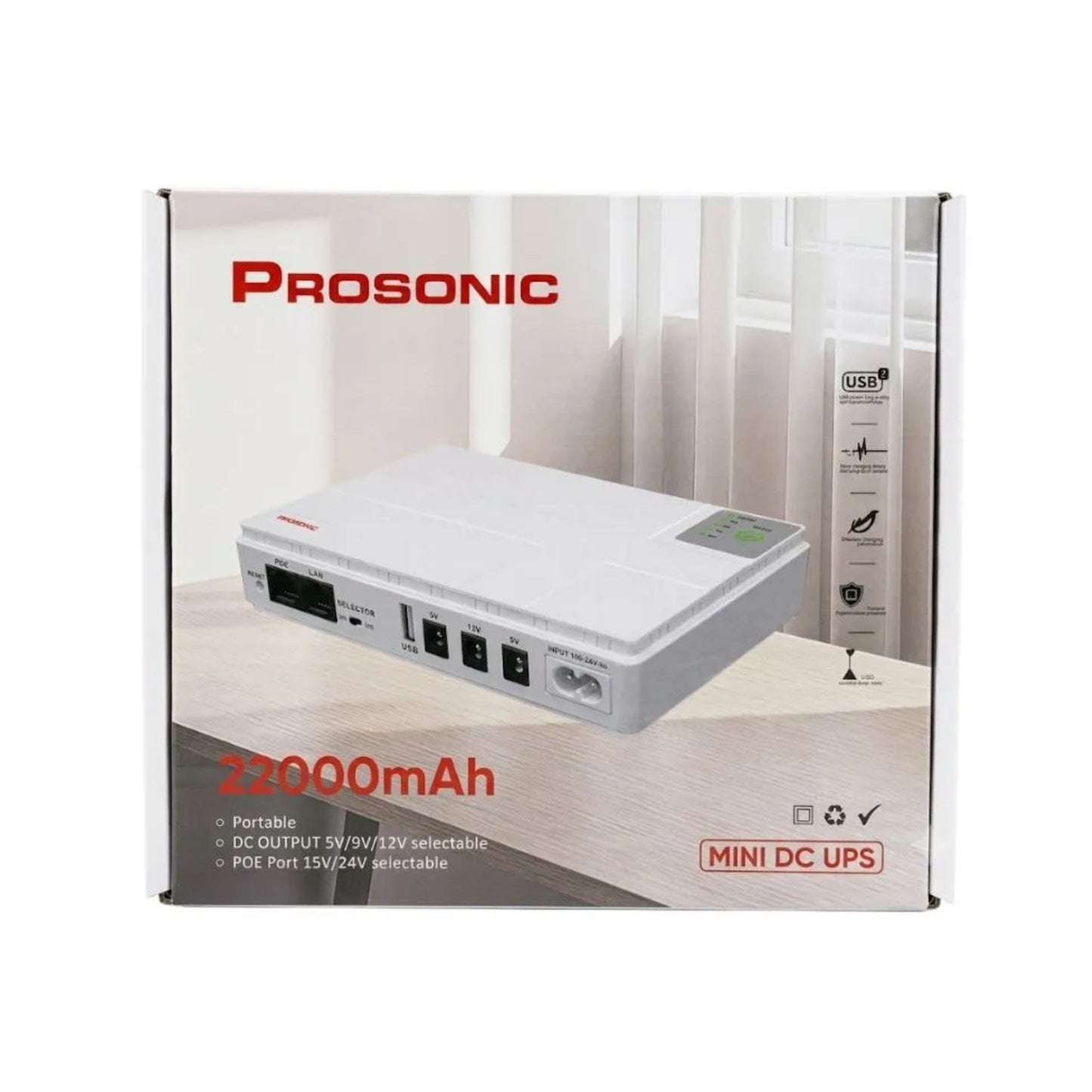 Prosonic 22000 mAh Mini DC UPS