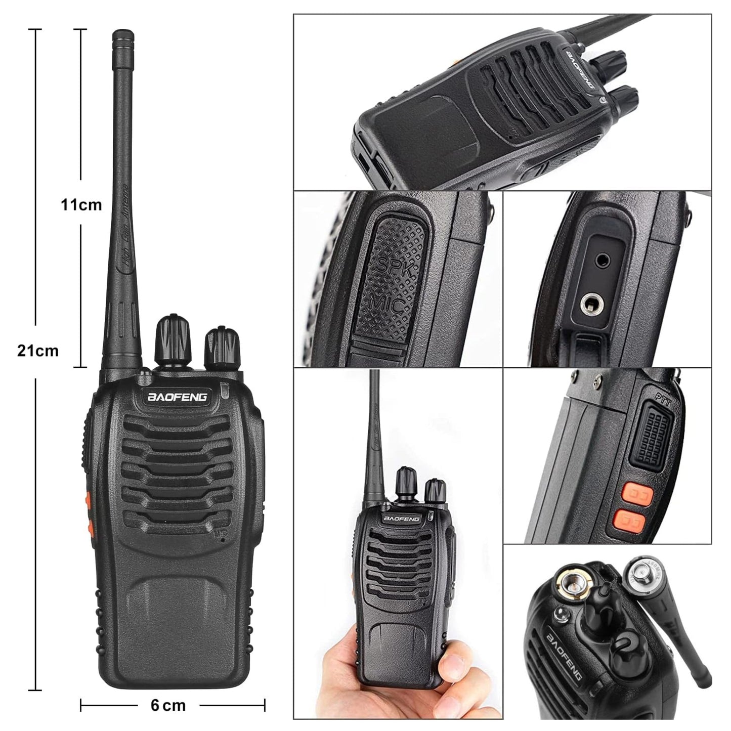 Baofeng Walkie Talkies Rechargeable Two-Way Radios for Adults Long Range Handheld Communicator Professional UHF Interphone 2 Pack Walky Talky Set...