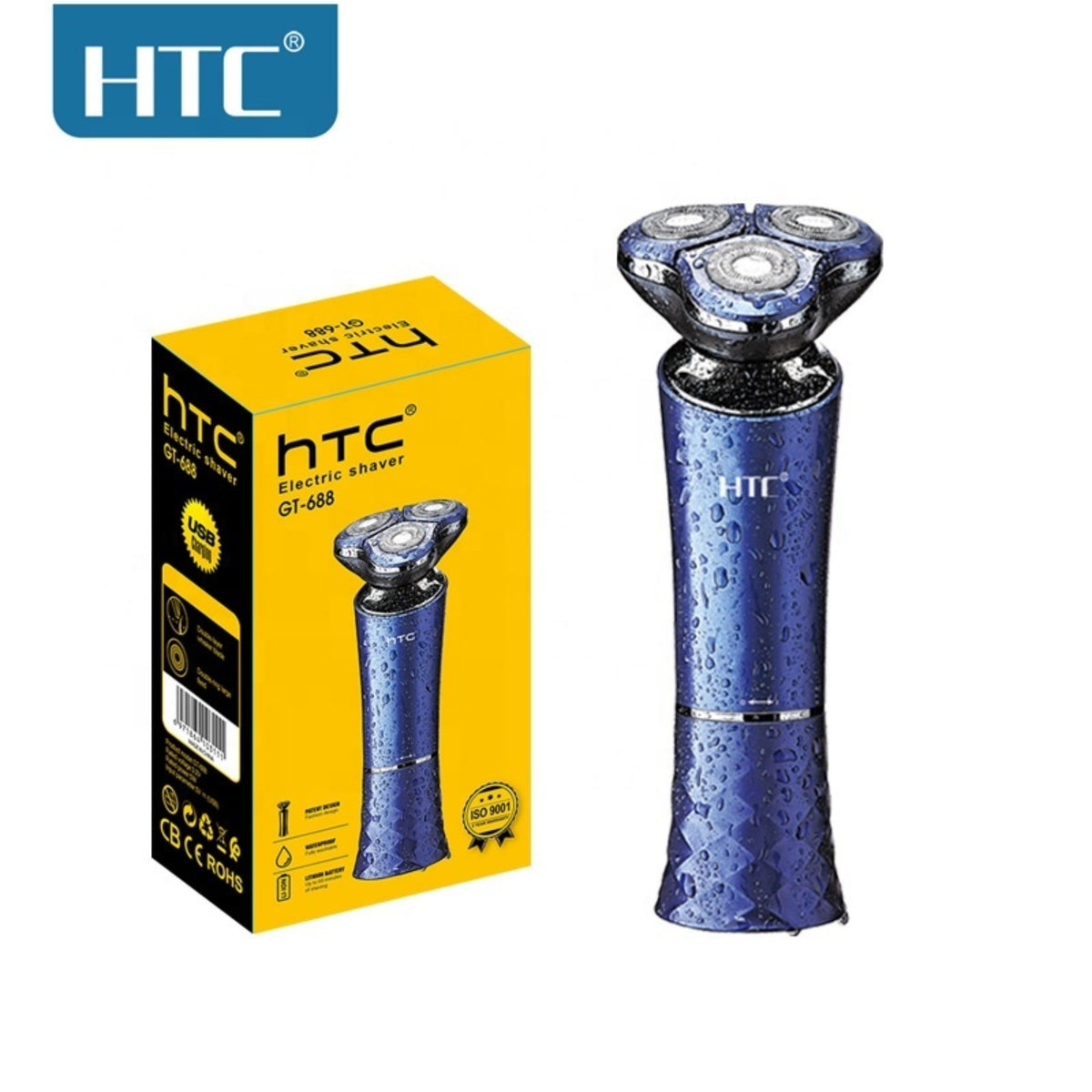 HTC GT-688 Guangzhou Tower Concept Design Men's Shaver Rotation Switch Shaver Professional Beard Shaver