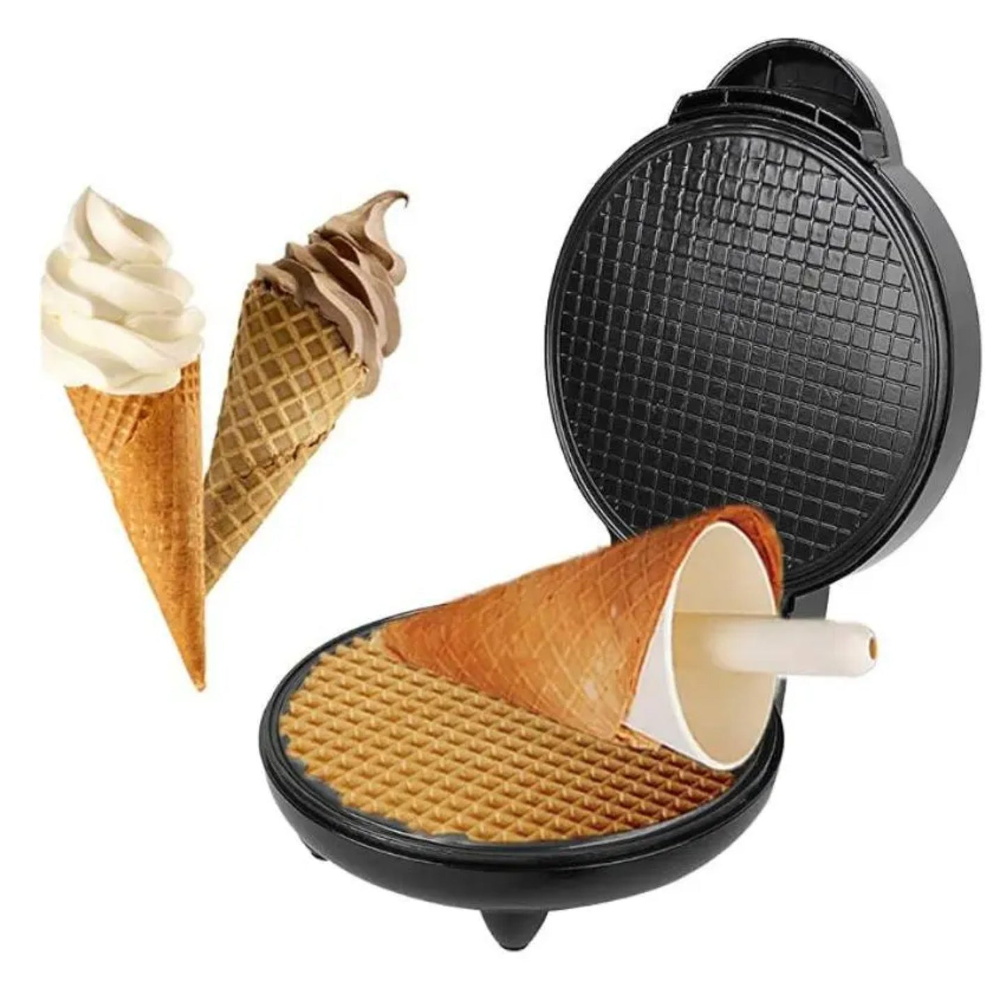 Ice Cream Waffle Cone Maker  Electric Non-Stick Egg Roll Mold Ice Cream Cone Maker Pancake Maker With Hand-Held Waffle Cone, For Household Baking