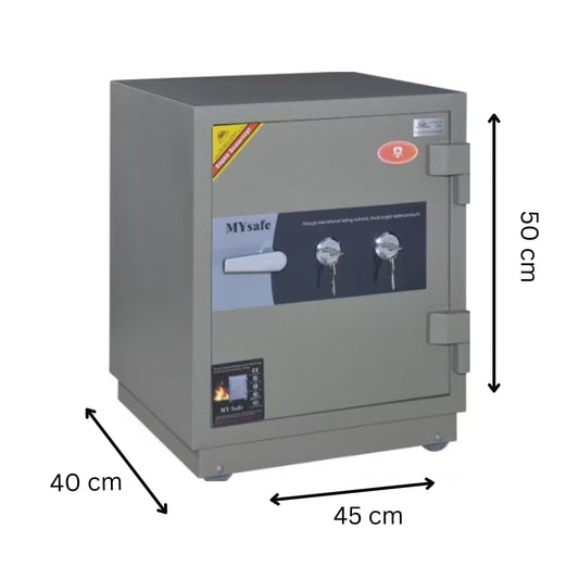 Gray 30 KG fire proof Safe double keys - 50 cm
