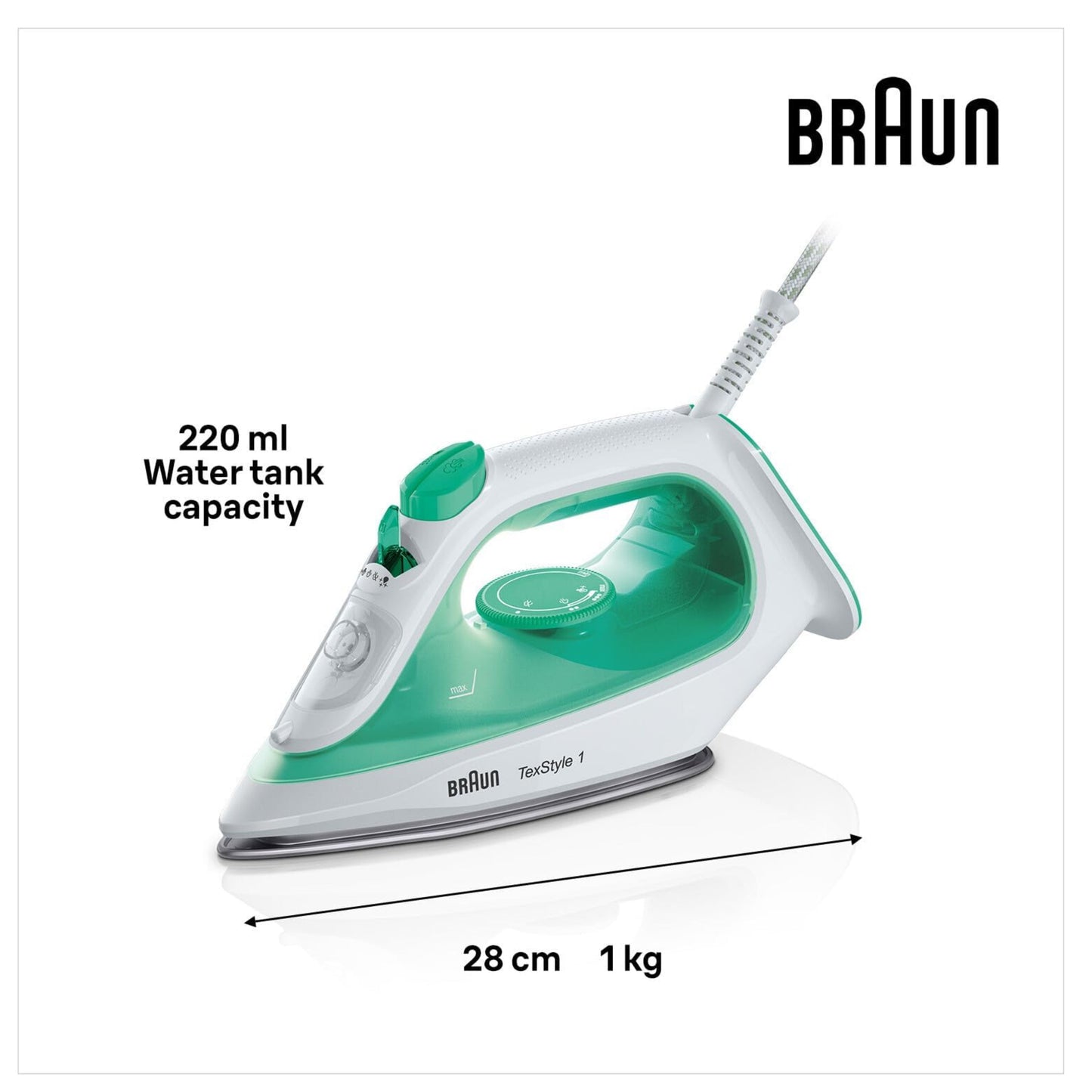 Braun Texstyle 1 Steam Iron Si 1040 Green/White