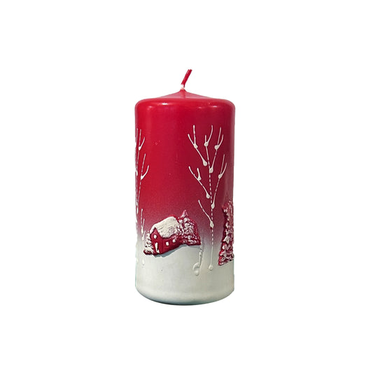 Christmas Pillar Candle 12cm
