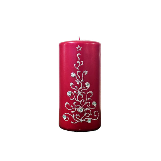 Christmas Pillar Candle 17cm